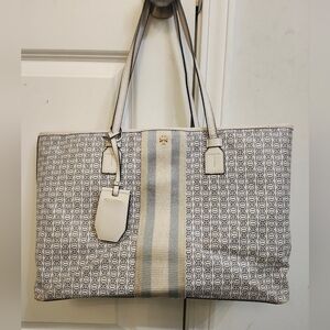 Tory Burch Gray Patterned Tote Bag
